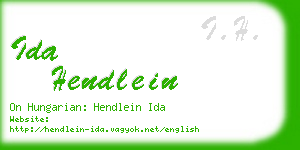 ida hendlein business card